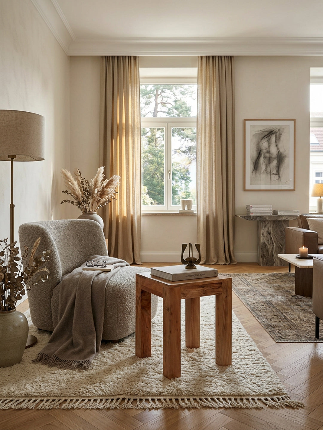 Massivholz-Tisch NAKO_ Handgefertigt_ 45x40x45 cm_ Sheeshamholz_ 50kg Belastbarkeit - KADIMA DESIGN_Farbe_ Beige_ Größe_ 35x35x45 cm_