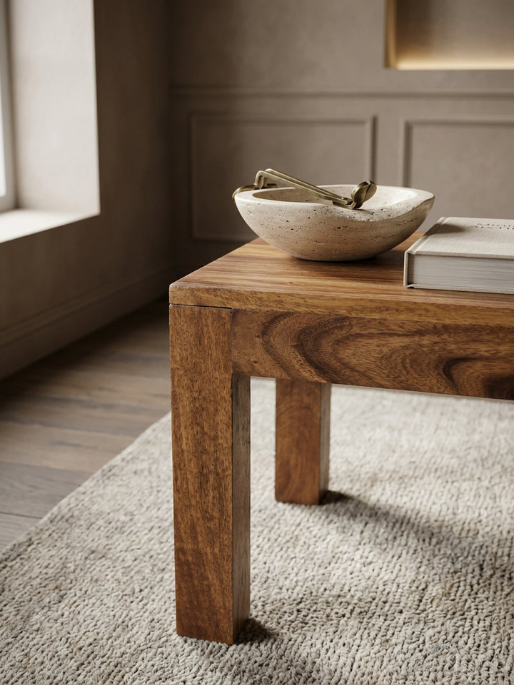 Massivholz-Tisch NAKO_ Handgefertigt_ 45x40x45 cm_ Sheeshamholz_ 50kg Belastbarkeit - KADIMA DESIGN_Farbe_ Braun_ Größe_ 45x45x40 cm_