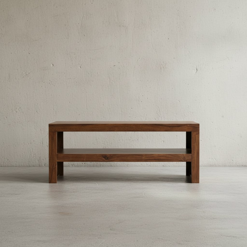 Sheesham Massiv Couchtisch_ Modern_ orientalisches Flair_ 110x45x45 cm_ Handgefertigt - KADIMA DESIGN_Größe_ 110x45x45 cm_