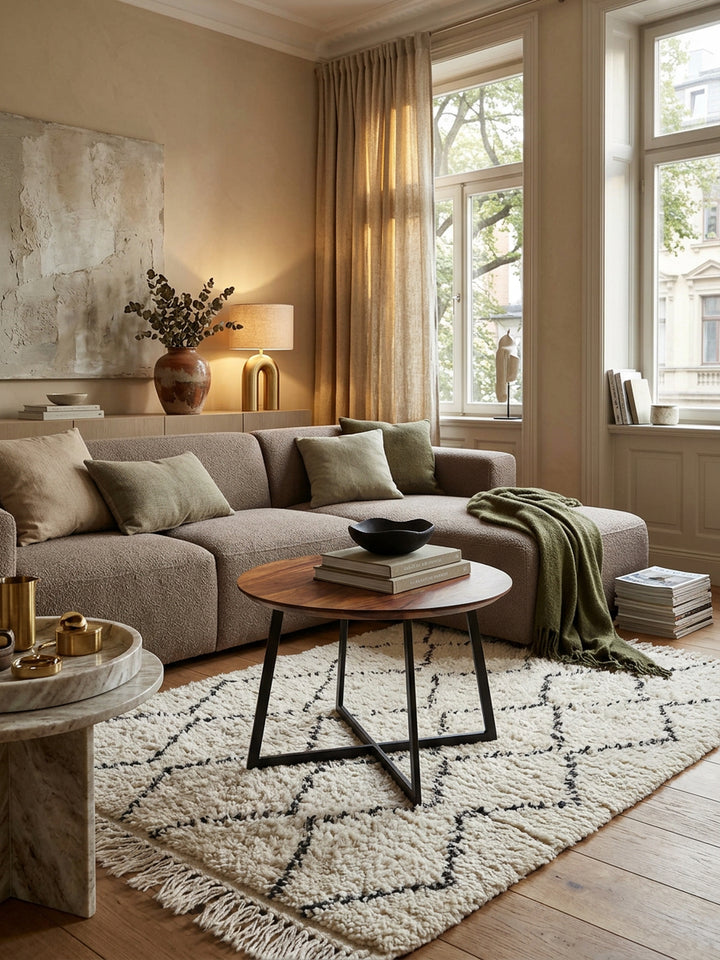 Haim-Couchtisch aus massivem Sheesham-Holz_ Rund_ Modernes Design_ 60x60x45 cm - KADIMA DESIGN_Größe_ 60x60x45 cm_