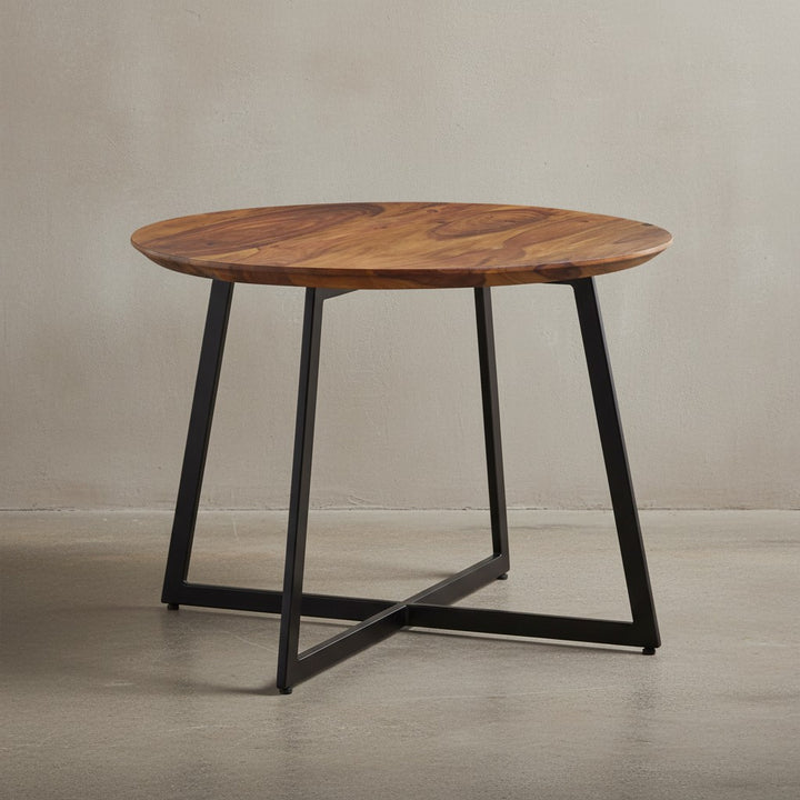 Haim-Couchtisch aus massivem Sheesham-Holz_ Rund_ Modernes Design_ 60x60x45 cm - KADIMA DESIGN_Größe_ 60x60x45 cm_