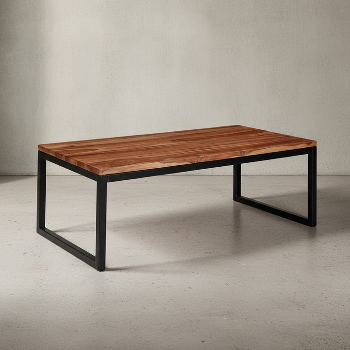 Industrie-Stil Couchtisch aus massivem Sheesham-Holz_ Unikat mit stilvoller Maserung - KADIMA DESIGN_Größe_ 110x60x40 cm_