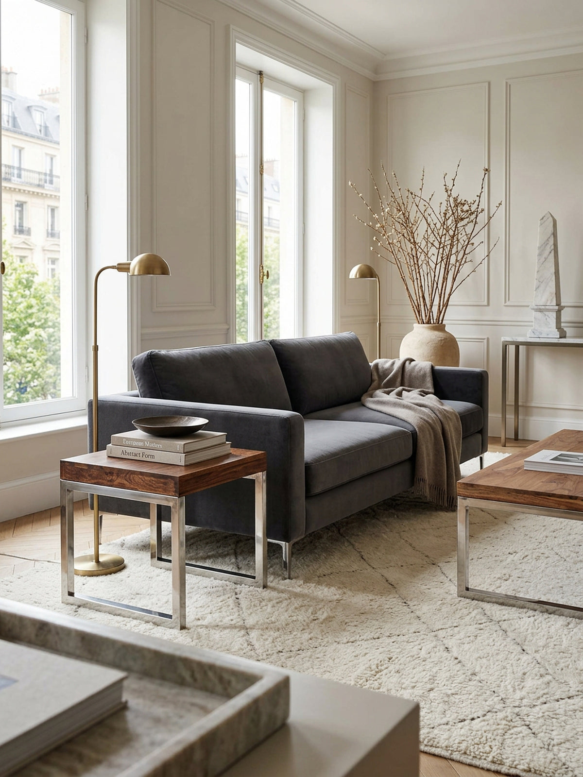 Moderner Wohnzimmertisch mit Massivholzplatte und stabilem Metallrahmen im Industrie-Stil – KADIMA DESIGN