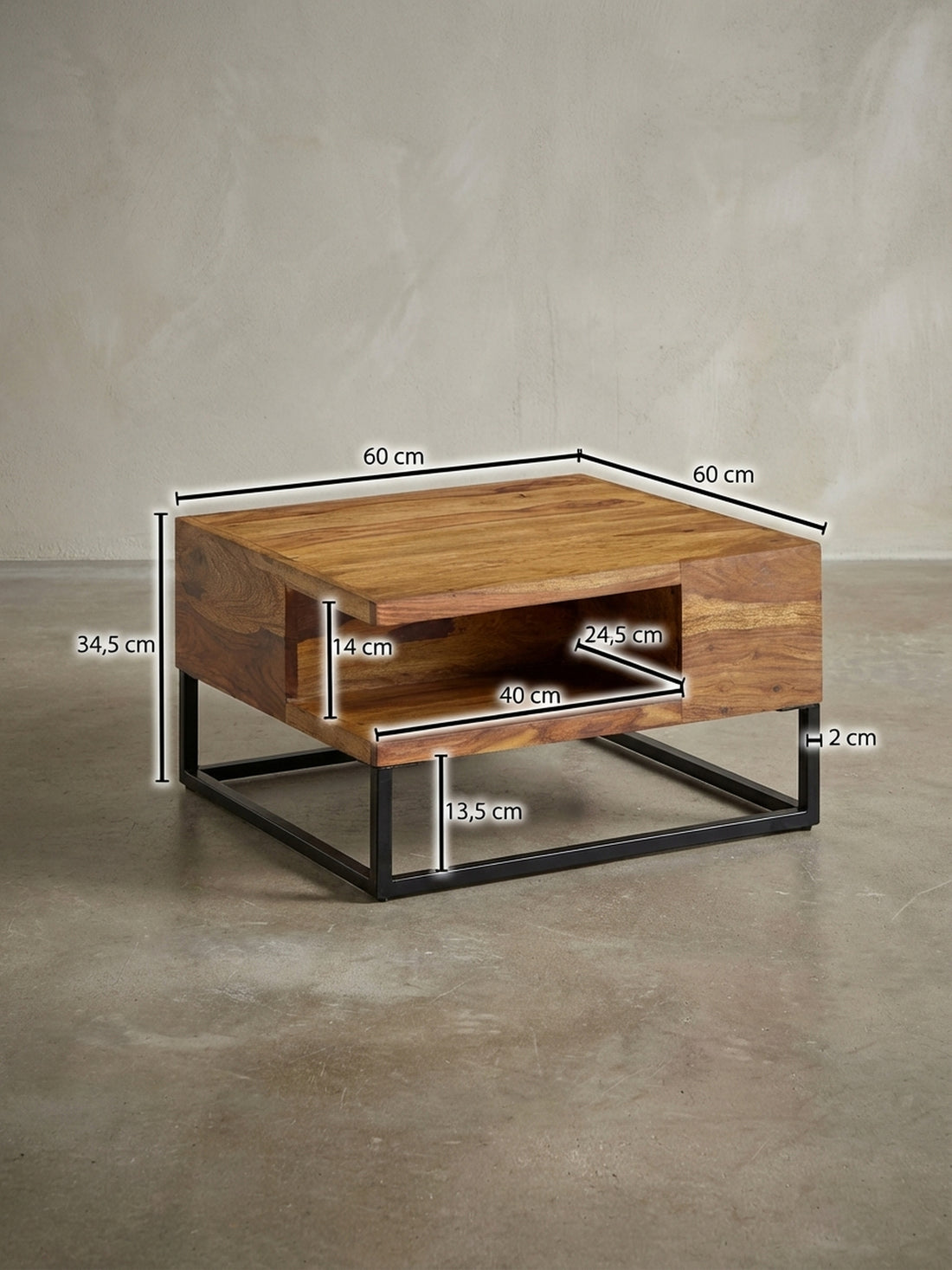 Couchtisch Massivholz mit Stauraum