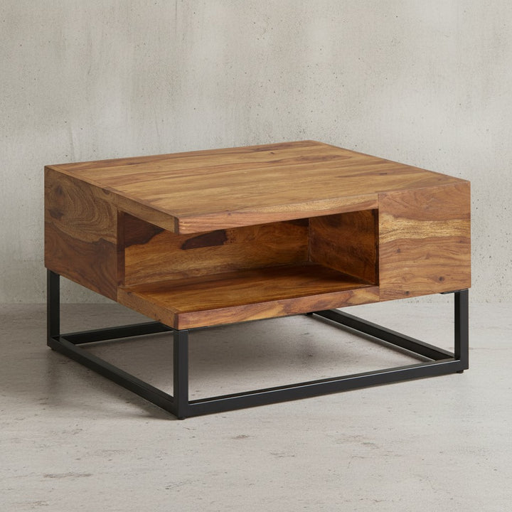 Sofatisch_ Sheeshamholz_ Staufach_ 60x60x34_5 cm_ Industrial-Design - KADIMA DESIGN_Größe_ 60x60x35 cm_