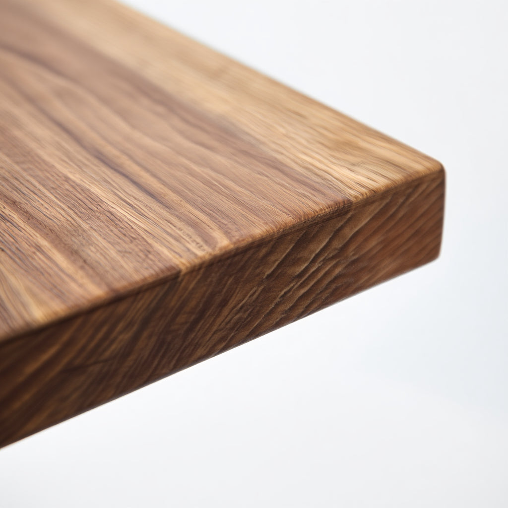 Nahaufnahme der Kante mit feiner Verarbeitung und glatter Lackierung _