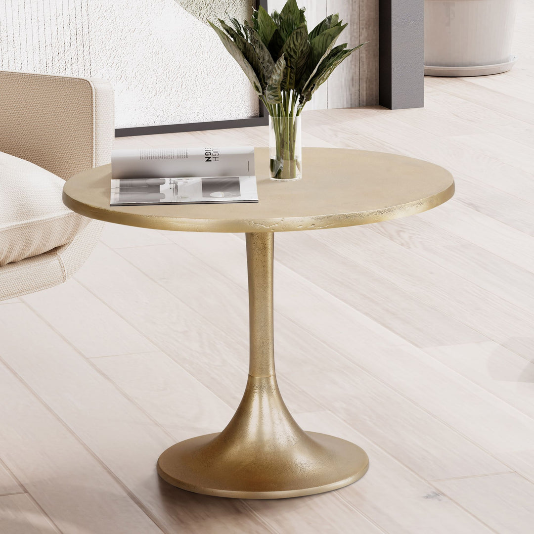 Couchtisch Klein Gold Metall Rund 60x60x46,5 cm Modern