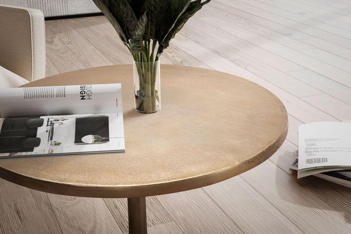 Couchtisch Klein Gold Metall Rund 60x60x46,5 cm Modern