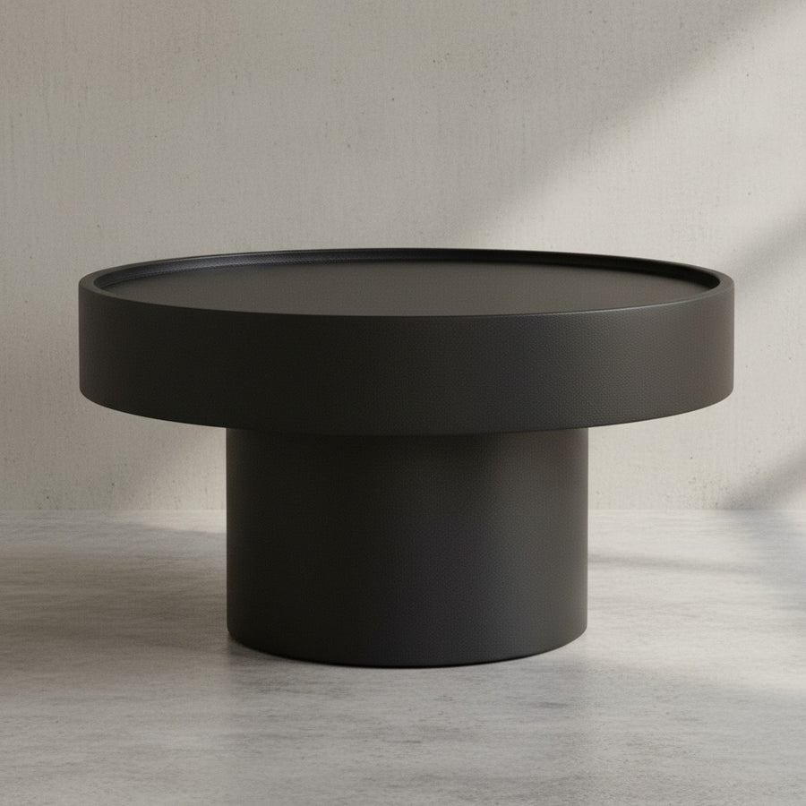 Couchtisch Schwarz_ 60x60x36 cm Metall_ Einzigartiges Pilz-Design - KADIMA DESIGN_Größe_ 60x60x36 cm_