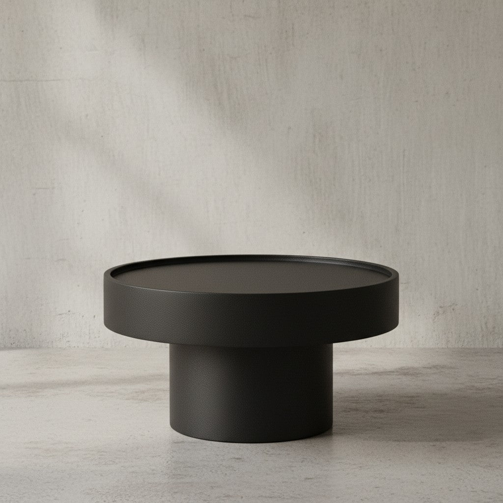 Couchtisch Schwarz_ 60x60x36 cm Metall_ Einzigartiges Pilz-Design - KADIMA DESIGN_Größe_ 60x60x36 cm_
