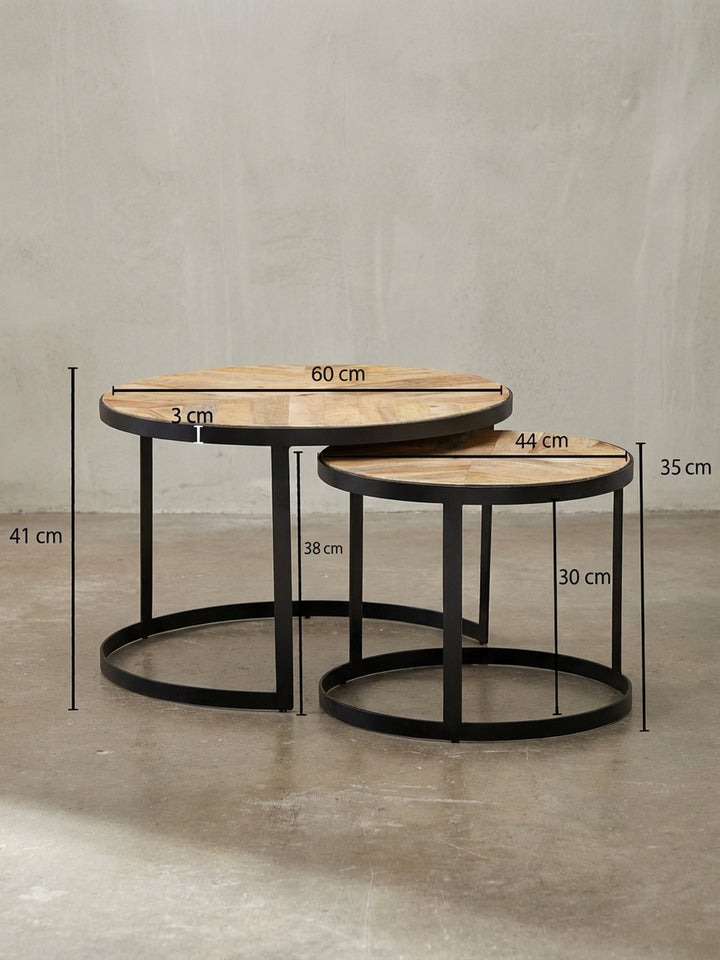 Satztische Akazie Massivholz Design Möbel_