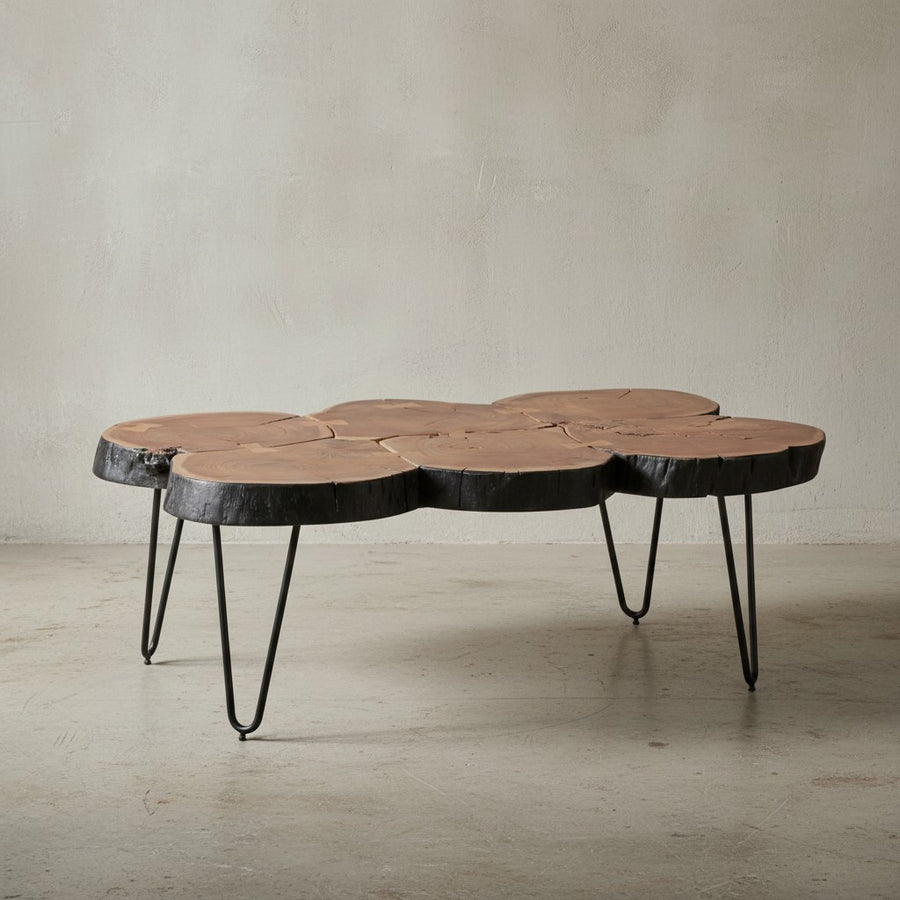 Couchtisch aus Akazienholz BALU_ 115x70 cm_ Baumstammform-Design_ große Abstellfläche_ einzigartiges Unikat_ handgefertigt - KADIMA DESIGN_Größe_ 115x70x40 cm_