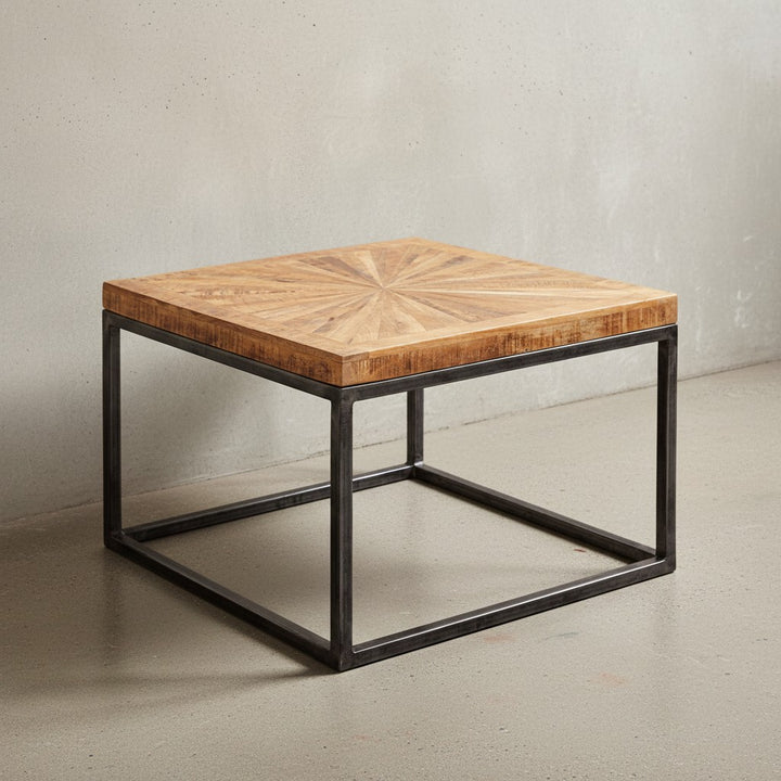 Couchtisch aus Mangoholz_ modernes Design_ große Ablagefläche_ stabile Beine - KADIMA DESIGN_Größe_ 55x55x40 cm_