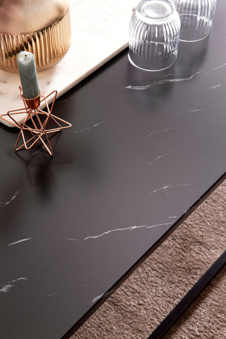 Couchtisch MARBRIX_ Marmor-Optik_ Belegschaft_ 100x60 cm_ robust_ pflegeleicht - KADIMA DESIGN_Farbe_ Schwarz_ Größe_ 100x60x40 cm_