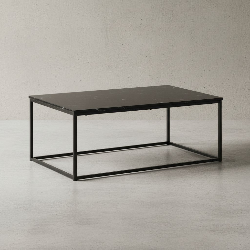 Couchtisch MARBRIX_ Marmor-Optik_ Belegschaft_ 100x60 cm_ robust_ pflegeleicht - KADIMA DESIGN_Farbe_ Schwarz_ Größe_ 100x60x40 cm_