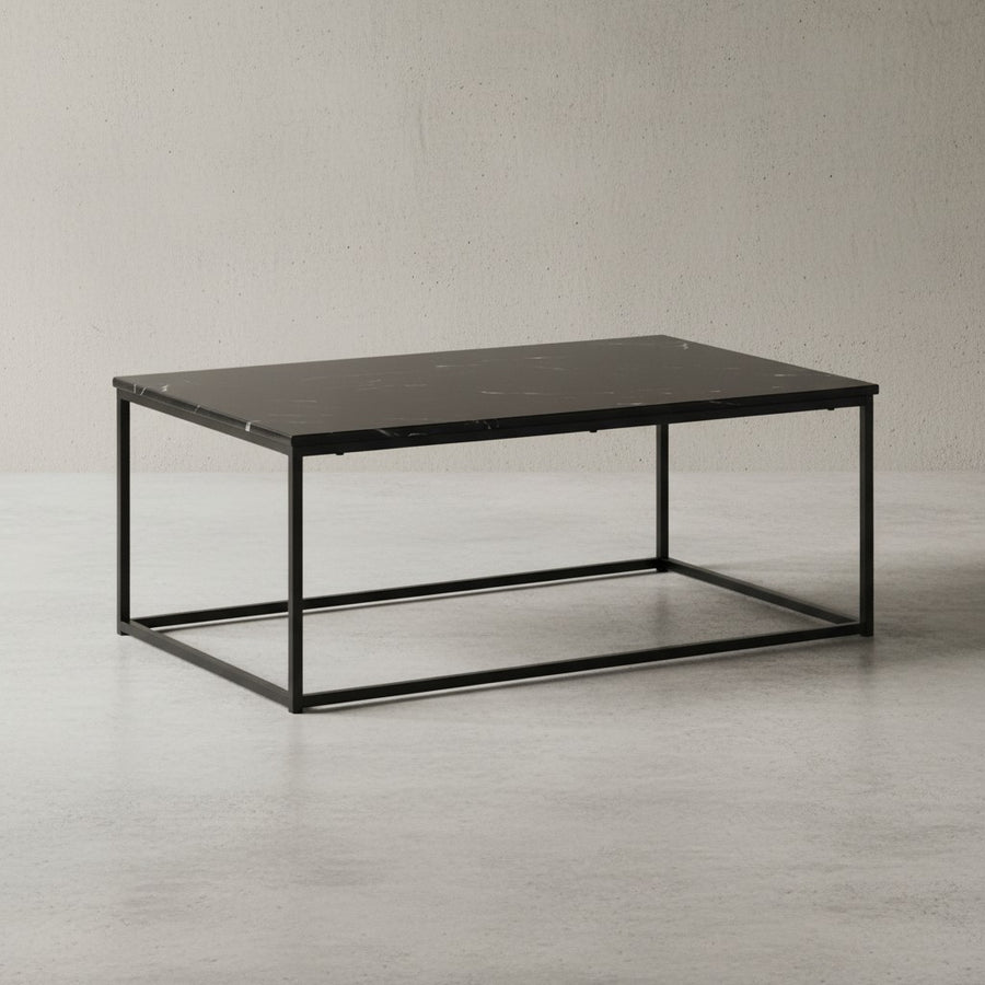 Couchtisch MARBRIX_ Marmor-Optik_ Belegschaft_ 100x60 cm_ robust_ pflegeleicht - KADIMA DESIGN_Farbe_ Schwarz_ Größe_ 100x60x40 cm_