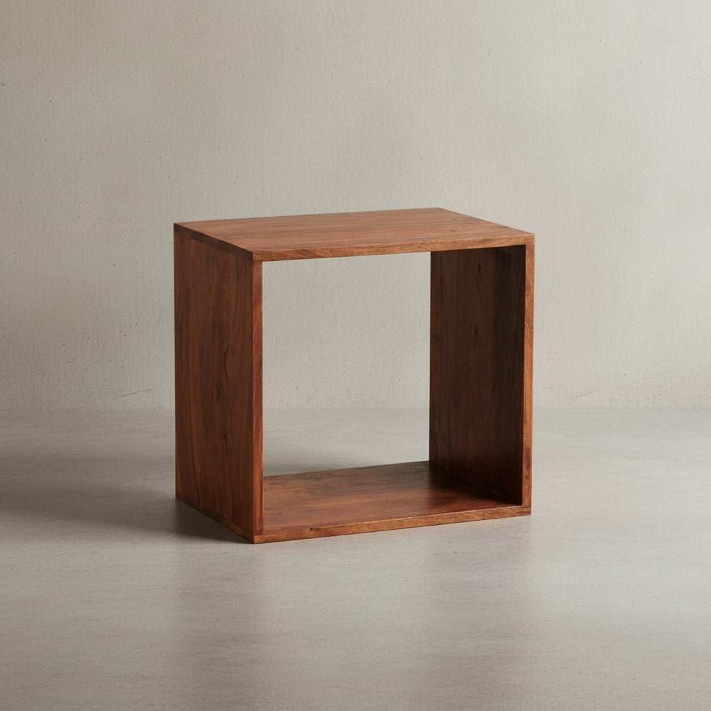 Cube Regal NAKO_ Massivholz_ Beistelltisch/Bücherregal_ vielseitig_ pflegeleicht - KADIMA DESIGN_Farbe_ Braun_ Größe_ 43x33x43 cm_