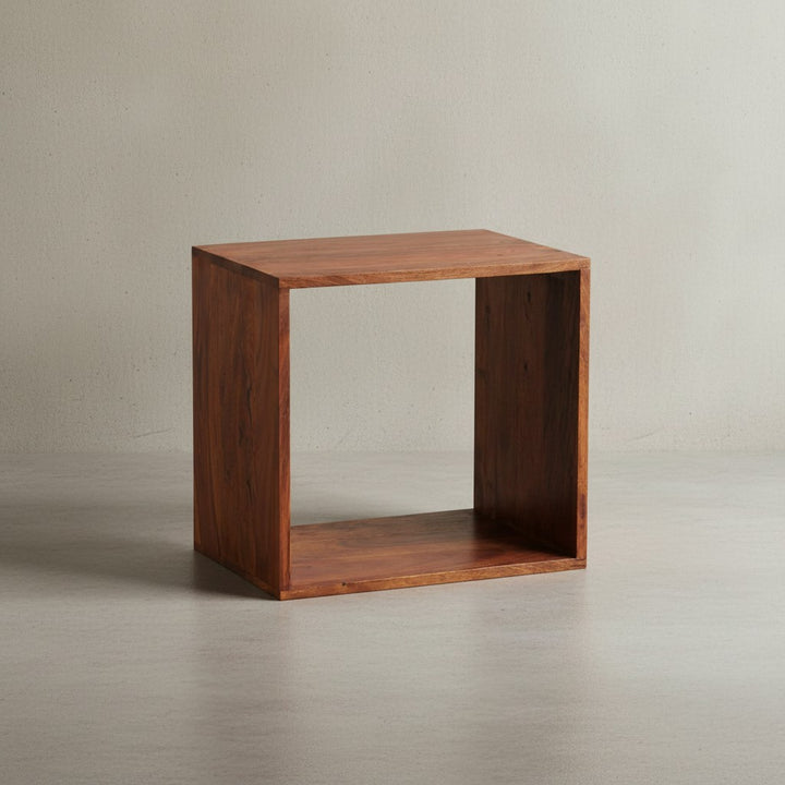 Cube Regal NAKO_ Massivholz_ Beistelltisch/Bücherregal_ vielseitig_ pflegeleicht - KADIMA DESIGN_Farbe_ Braun_ Größe_ 43x33x43 cm_