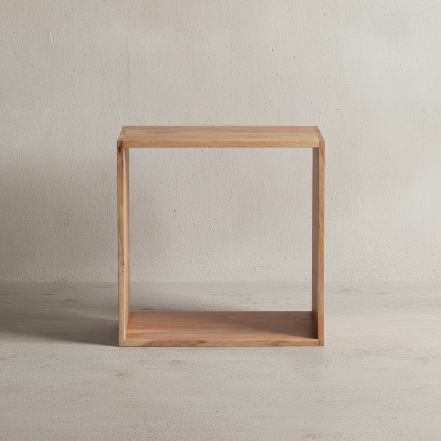 Cube Regal NAKO_ Massivholz_ Beistelltisch/Bücherregal_ vielseitig_ pflegeleicht - KADIMA DESIGN_Farbe_ Beige_ Größe_ 43x33x43 cm_