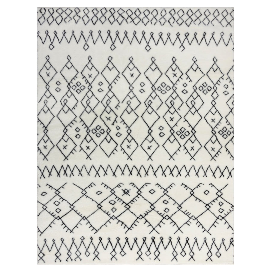DART DAISY Kunstpelz-Berber Teppich in Beige-Schwarz - Kadima Design_Beige-Schwarz_#sku_BARK503119371714-BARK503119371715#