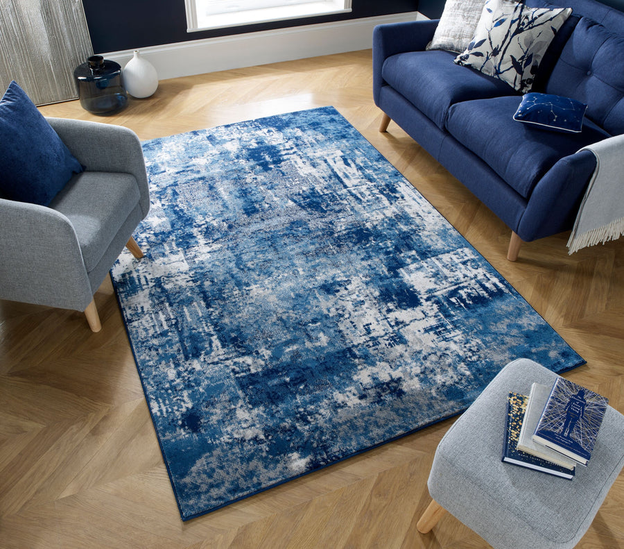 Abstrakte Kunst-Teppiche in Premium-Qualität_Blau_Rechteckig_