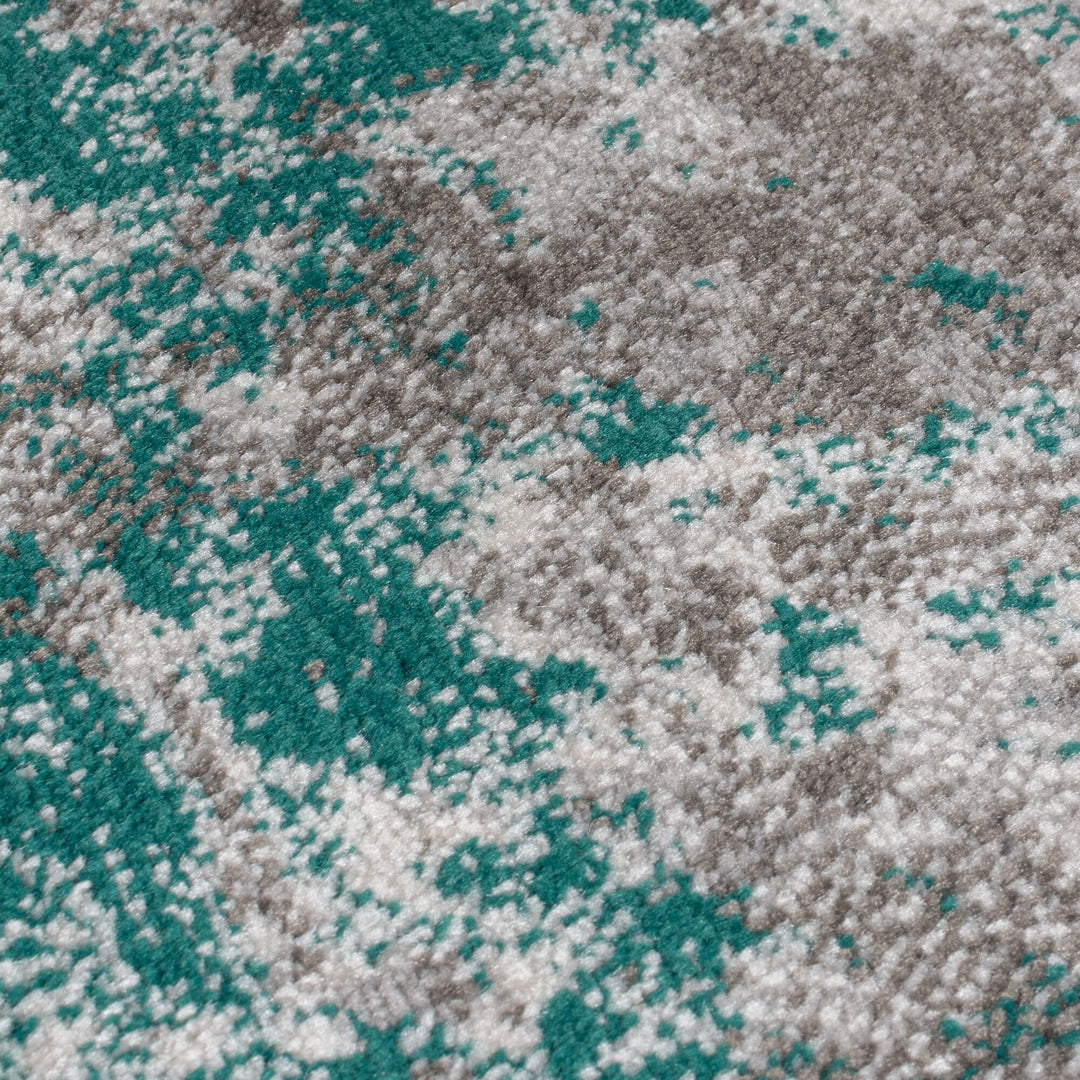 Abstrakte Kunst-Teppiche in Premium-Qualität_Grün-Grau_Rechteckig_