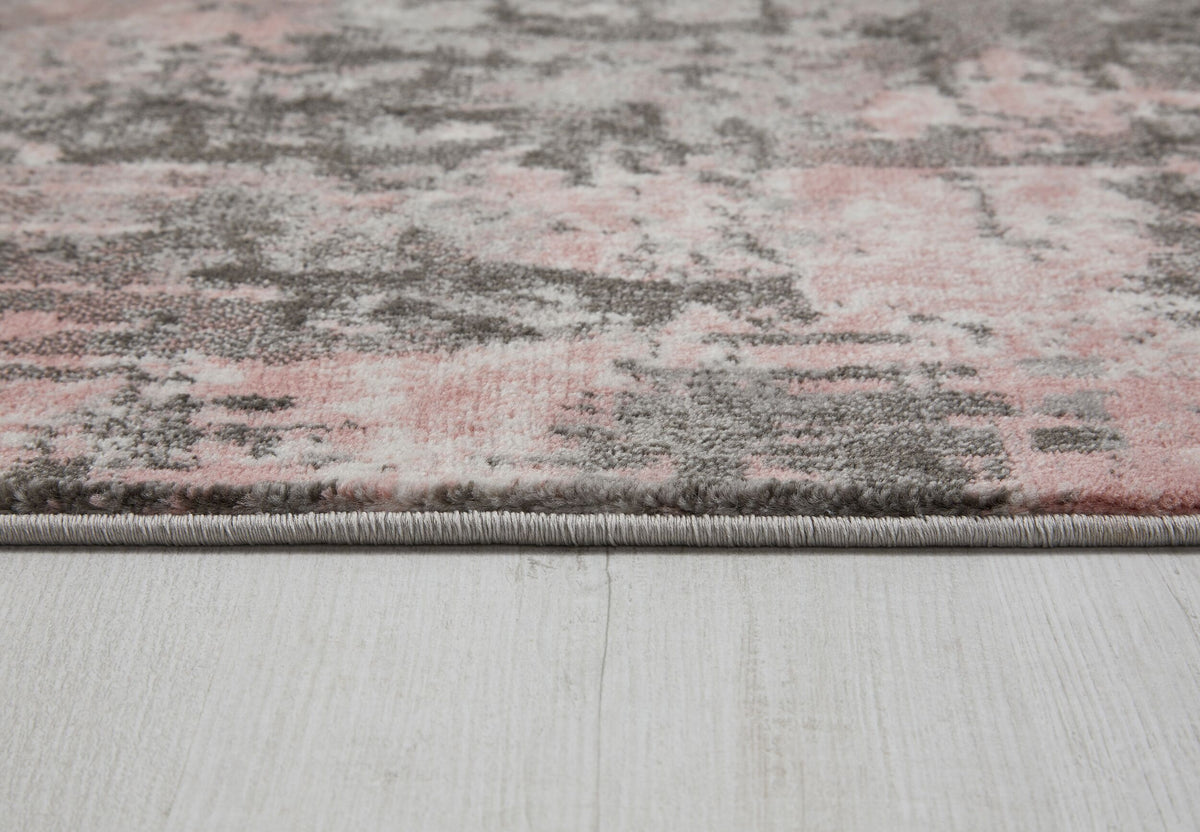 Teppich Kunst-Abstrakt-Muster DEE - Rosa-Grau 80x300 cm_Läufer_