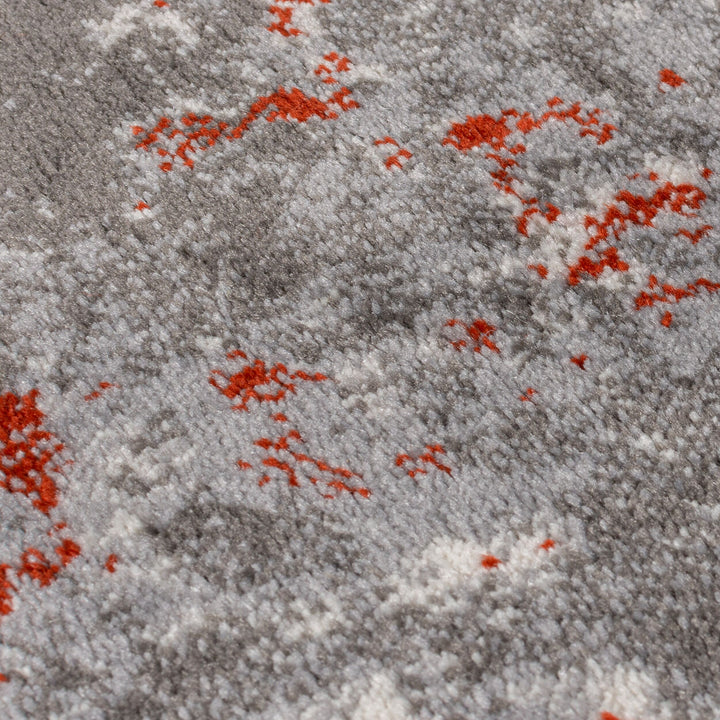 Abstrakte Kunst-Teppiche in Premium-Qualität_Rot-Grau_Rechteckig_
