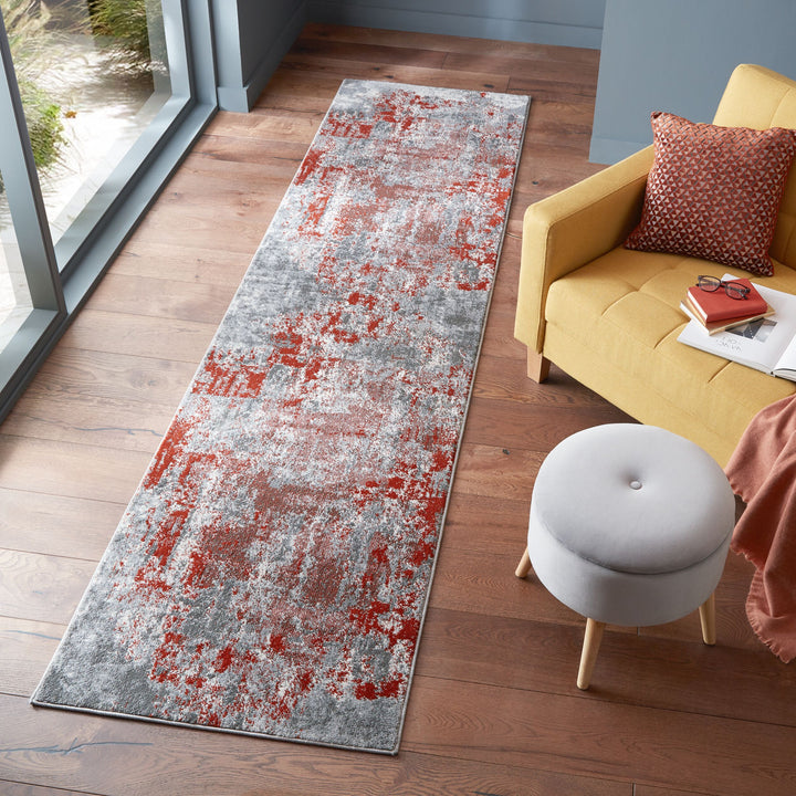 DEE Abstrakte Kunst-Teppiche in Premium-Qualität von Kadima Design_Rot-Grau_#sku_BARK503119373959#