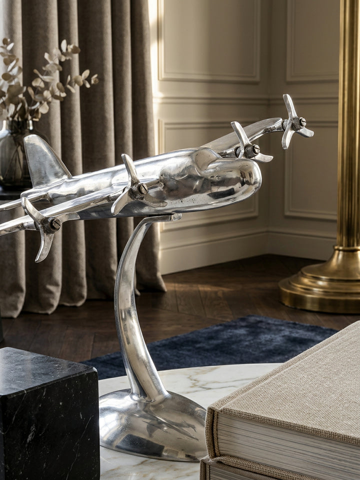 Deko Flugzeug Propeller aus Aluminium_ 42x30 cm_ elegantes Design_ handgefertigt_ robuste und langlebige Konstruktion - KADIMA DESIGN_Größe_ 42x30x42 cm_