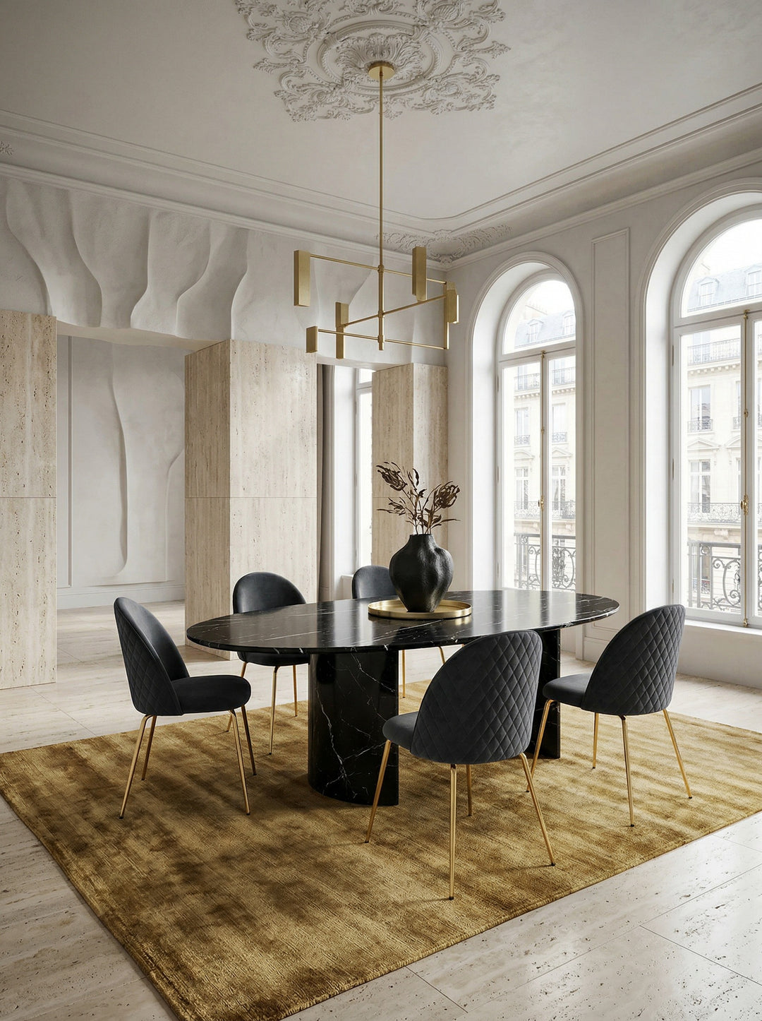 Design Esszimmerstuhl 2er Set Samt Gepolstert - Küchenstuhl Stoff mit goldenen Beinen - Schalenstuhl Skandinavisch - Polsterstuhl mit Samtbezug_