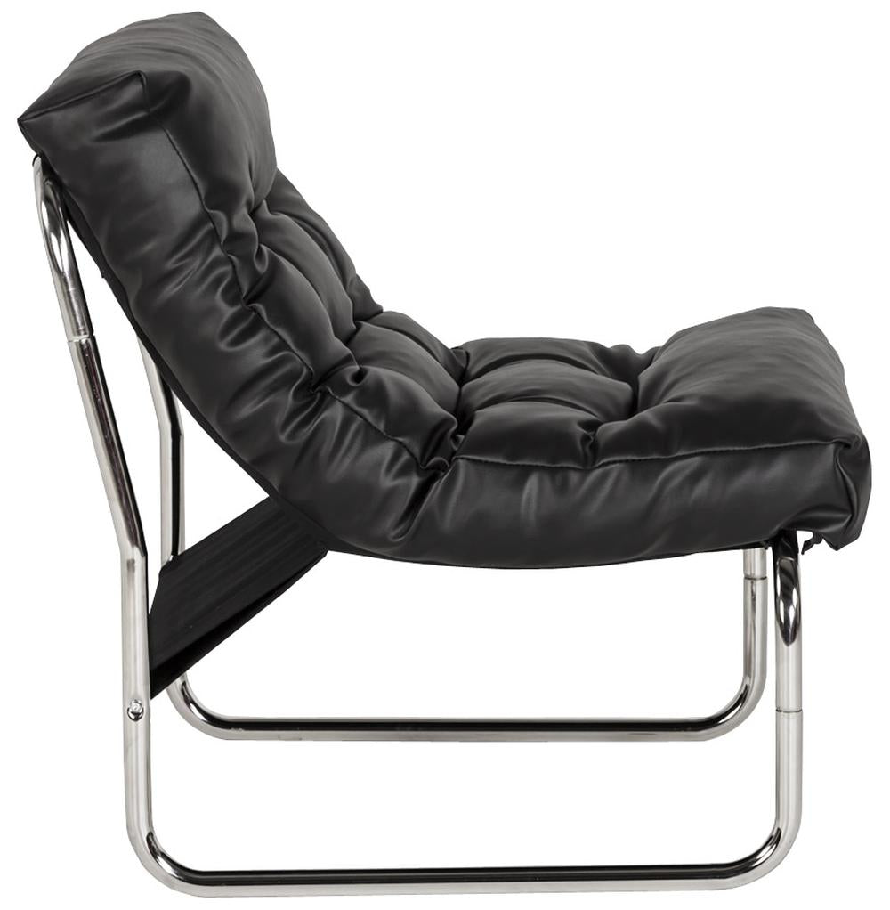 Business Clubsessel schwarz - 120kg belastbar - verchromtes Gestell von Kadima Design_