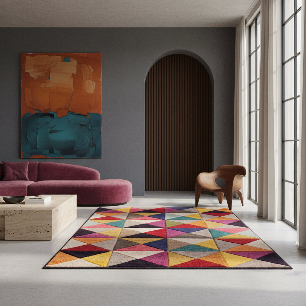 Teppich Bunt-Geometrisch-Design - designerstark MEON BEN Rechteckig