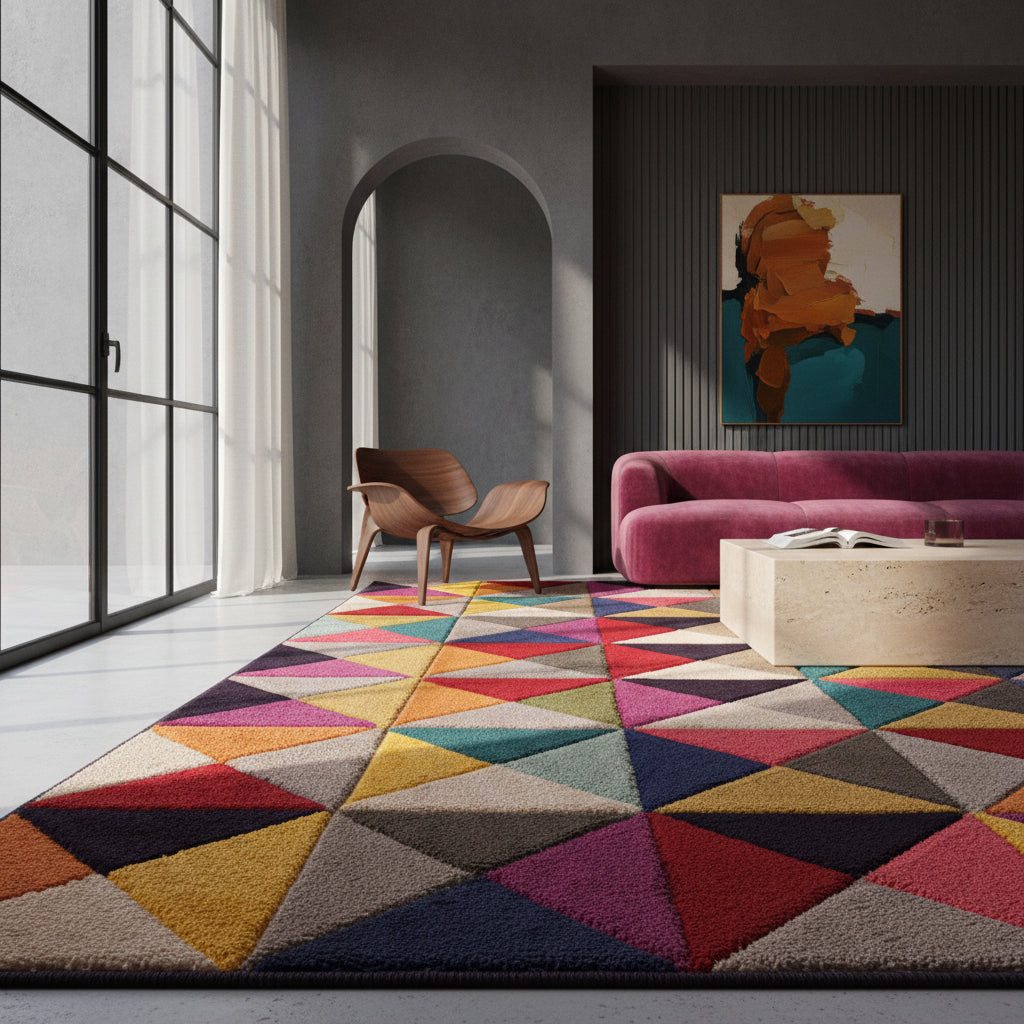 Teppich Bunt-Geometrisch-Design - designerstark MEON BEN_Rechteckig_