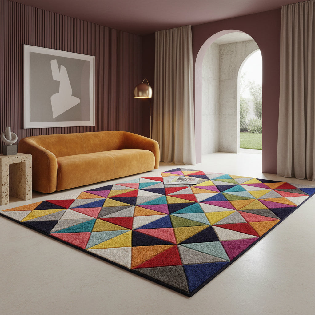 Teppich Bunt-Geometrisch-Design - designerstark MEON BEN_Rechteckig_