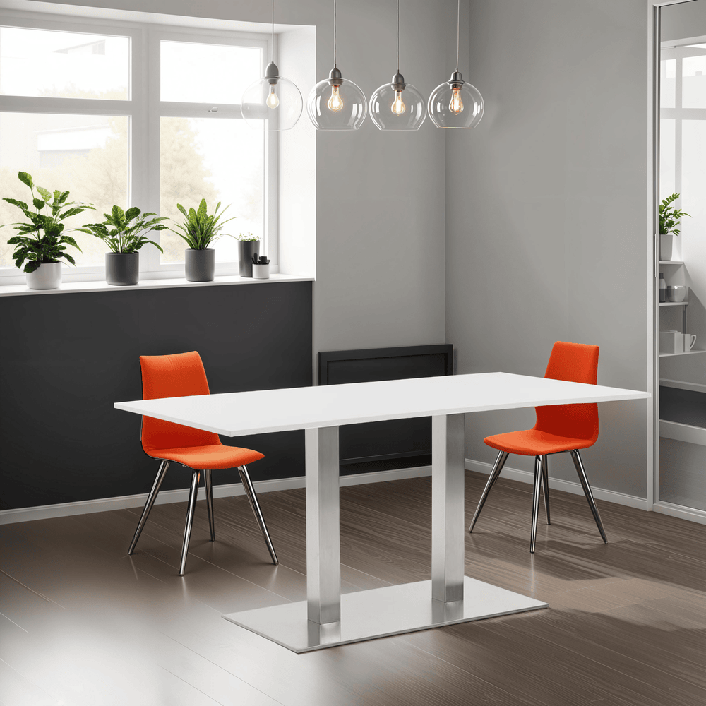 KORALO Tisch in Weiß - kombiniert Funktionalität mit modernem Design - ideal für Esszimmer und Büros_