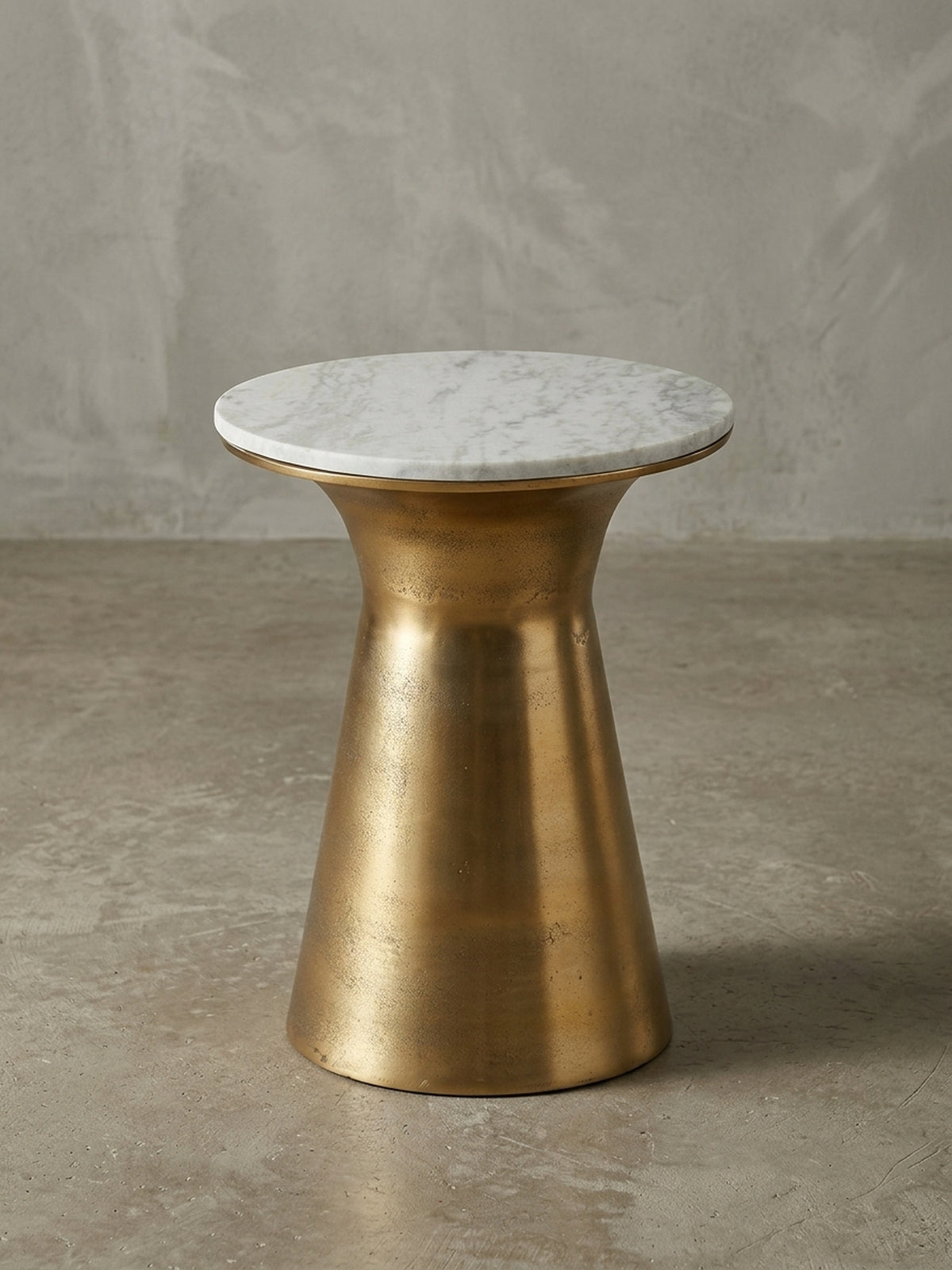 Marmor Beistelltisch Gold | Luxus Design & Rund