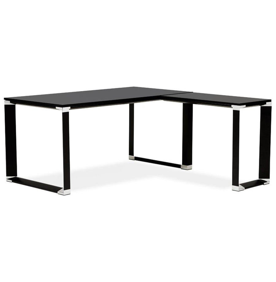 Eckschreibtisch schwarz 170x160cm - Elegantes L-Design - Melaminholz-Tischplatte - perfekt für moderne Büros - Kadima Design_