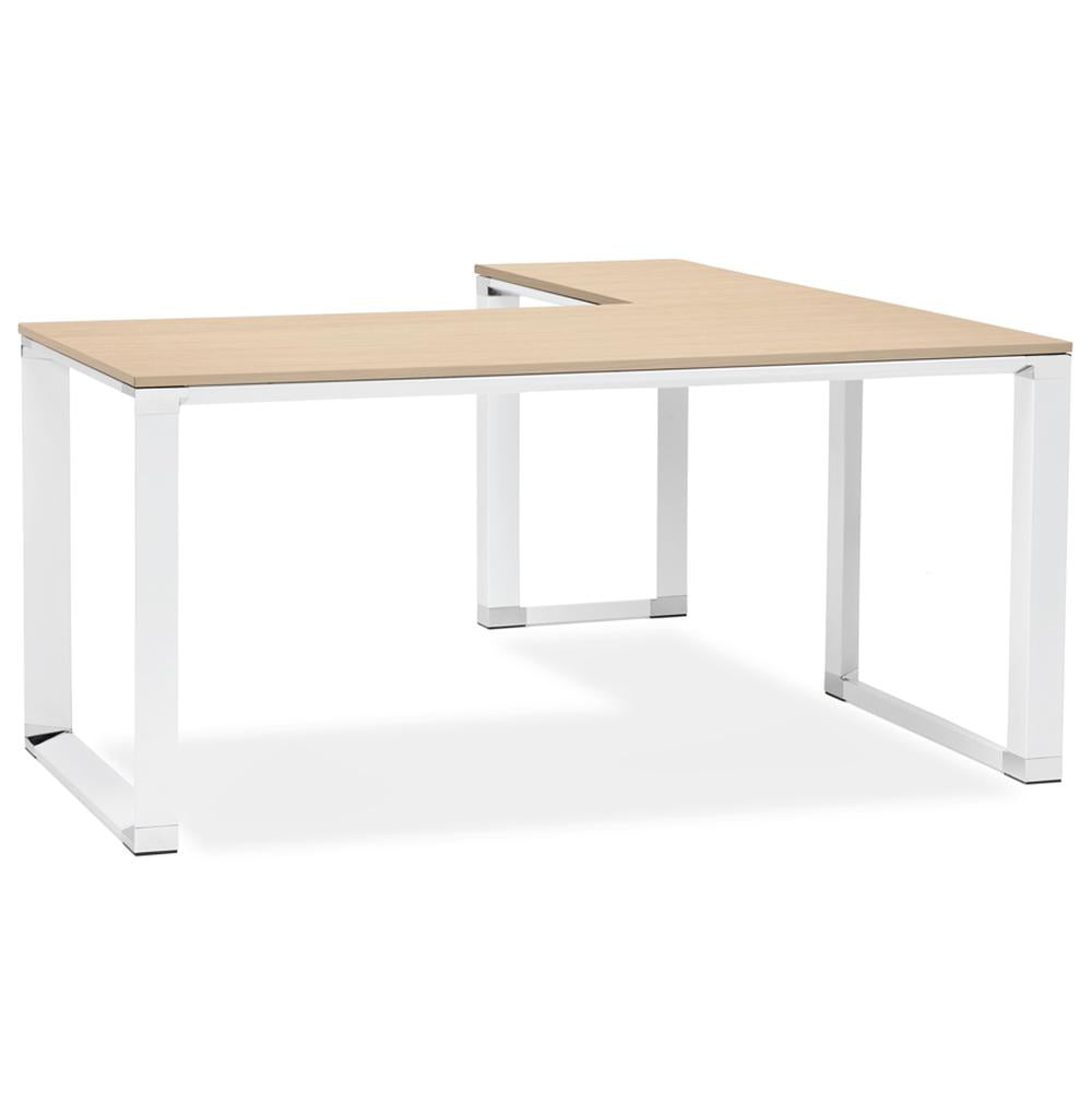 Eckschreibtisch beige-weiß 170x160cm - Harmonische Farbkombination - L-Form für optimale Raumnutzung - schafft einladende Arbeitsatmosphäre - Kadima Design_