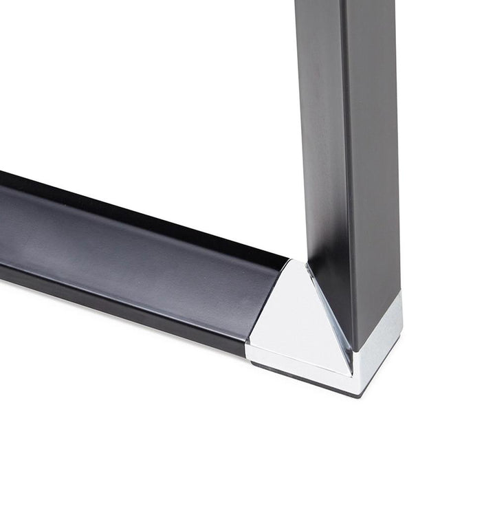 Eckschreibtisch schwarz - 170x160x73 cm - aus gehärtetem Glas und Metallgestell - perfekt für moderne Homeoffices - von Kadima Design_
