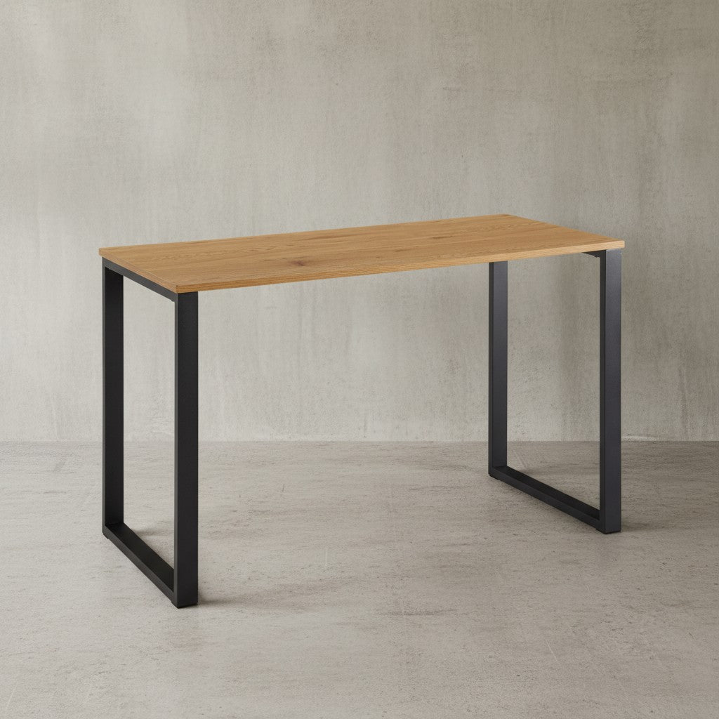 Eiche-Schreibtisch_ Robuste Metallbeine_ Vielseitig_ Stabil_ Modern_ 120x60x76 cm - KADIMA DESIGN_Größe_ 120x60x76 cm_