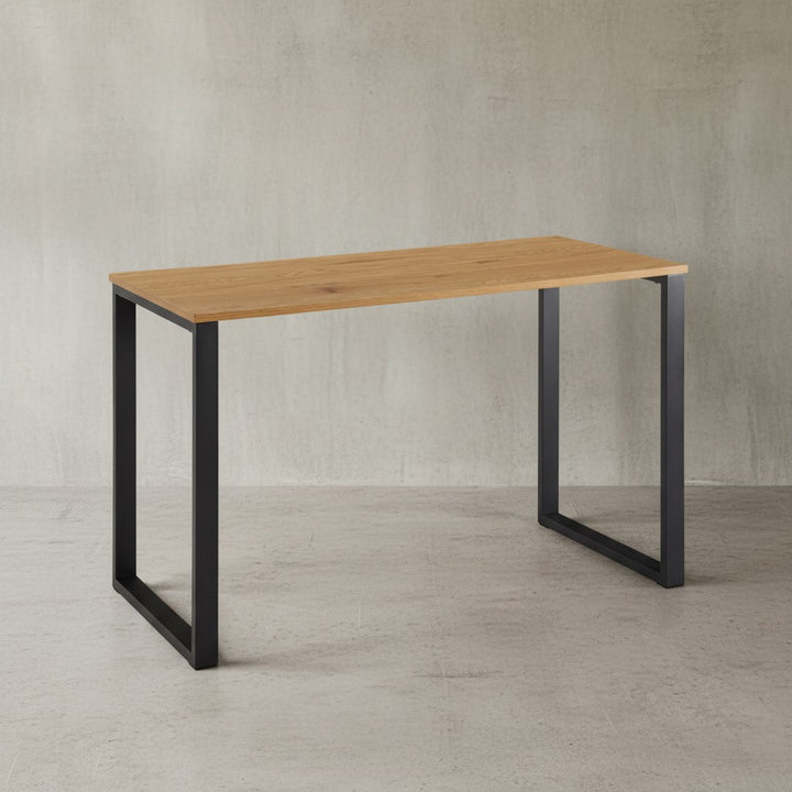 Eiche-Schreibtisch_ Robuste Metallbeine_ Vielseitig_ Stabil_ Modern_ 120x60x76 cm - KADIMA DESIGN_Größe_ 120x60x76 cm_
