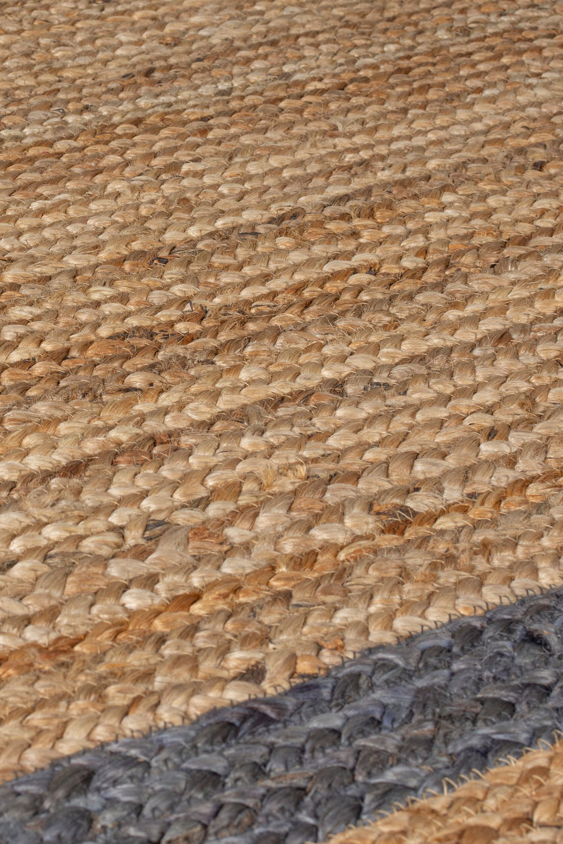 Einzigartiger handgearbeiteter Jute-Teppich Braun-Grau Rechteckig