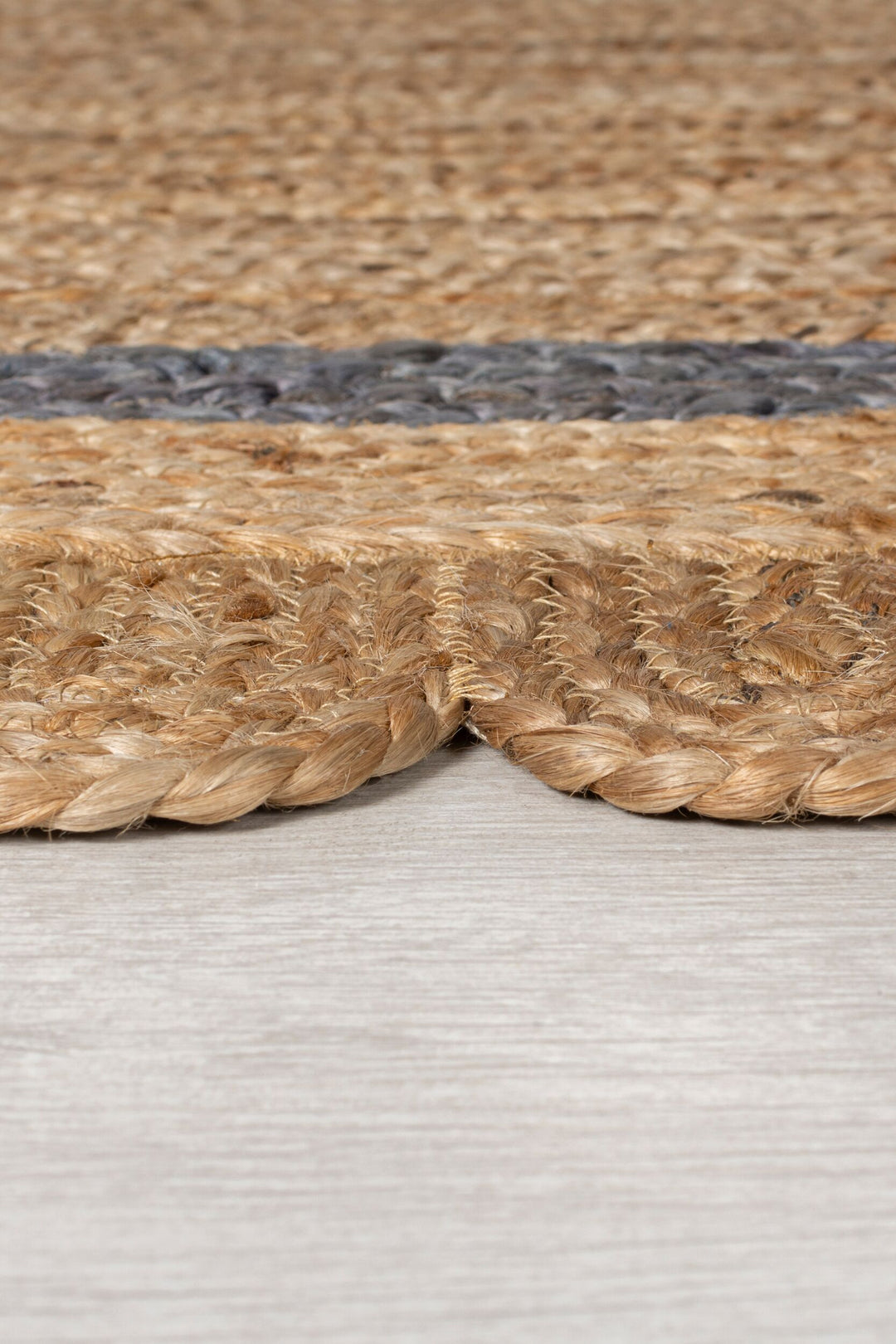 Teppich Jute Handarbeit-Design - naturfarben GRACE - Braun-Grau 80x230 cm_Läufer_