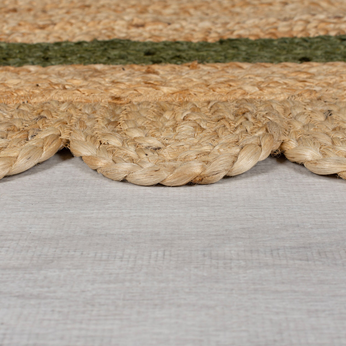 Teppich Jute Handarbeit-Design - naturfarben GRACE - Braun-Grün 120x170 cm_Rechteckig_