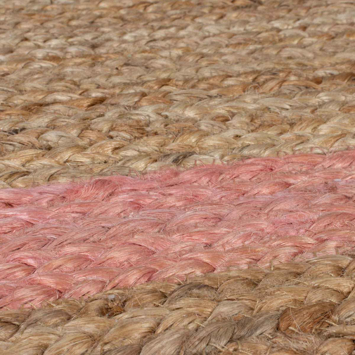 Einzigartiger handgearbeiteter Jute-Teppich_Braun-Rosa_Rechteckig_