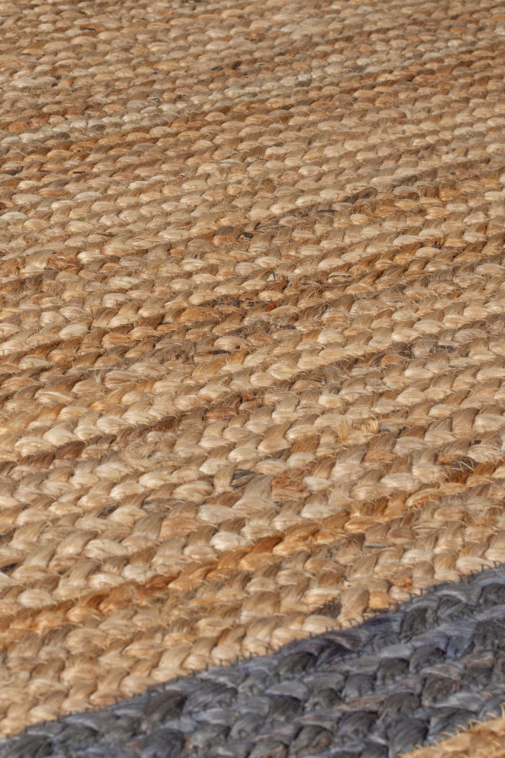 Einzigartiger handgearbeiteter Jute-Teppich_Braun-Grau_Läufer_