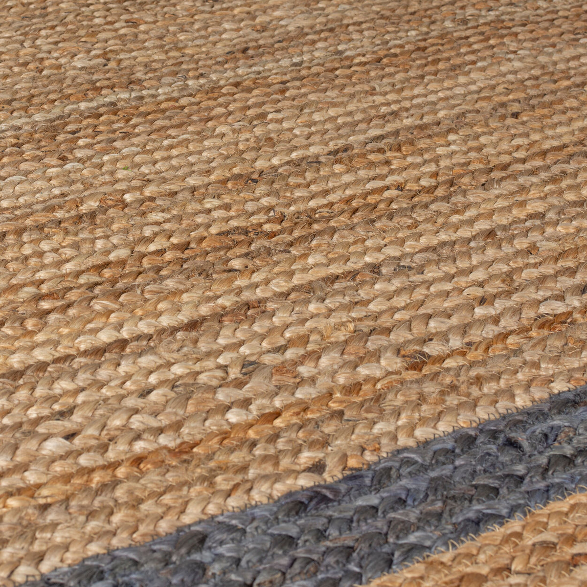 Teppich Jute Handarbeit-Design - naturfarben GRACE - Braun-Grau 120x170 cm Oval