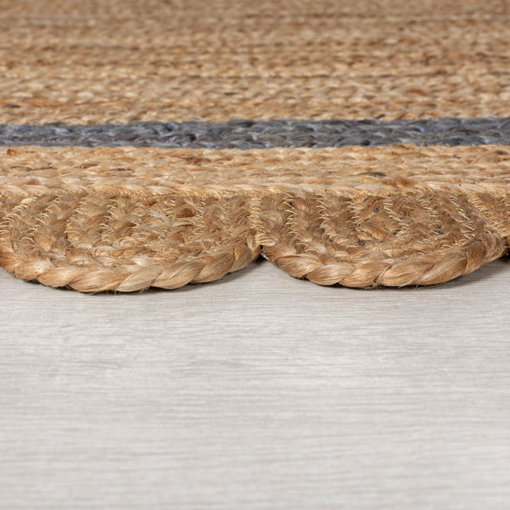 Teppich Jute Handarbeit-Design - naturfarben GRACE - Braun-Grau 120x170 cm_Rechteckig_