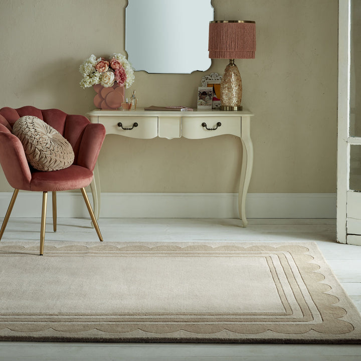 Eleganter Handgetufteter Wollteppichteppich WENSUM in Naturtönen von Kadima Design_Beige_